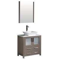 30 Inch Gray Oak Modern Bathroom Vanity