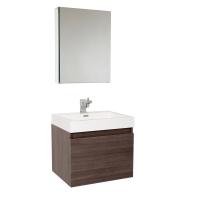 23.5 Inch Gray Oak Modern Bathroom Vanity with Medicine Cabinet