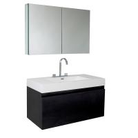 39 Inch Black Modern Bathroom Vanity with Medicine Cabinet