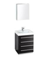 24 Inch Black Modern Bathroom Vanity with Medicine Cabinet