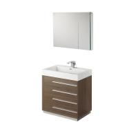 30 Inch Gray Oak Modern Bathroom Vanity with Medicine Cabinet