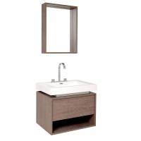 26.75 Inch Gray Oak Modern Bathroom Vanity with Medicine Cabinet