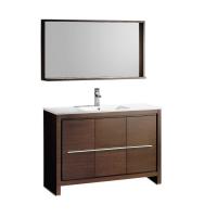 47.5 Inch Single Sink Bathroom Vanity in Wenge Brown with Matching Mirror