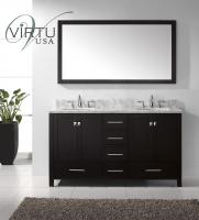 60 Inch Double Sink Bathroom Vanity Set with Matching Mirror
