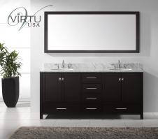 72 Inch Double Sink Bathroom Vanity Set with Matching Mirror