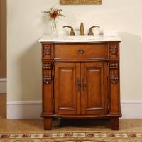 33 Inch Hand Carved Single Sink Vanity Cabinet