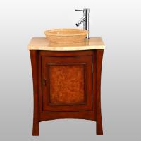 26 Inch Small Vessel Sink Bath Vanity with Travertine
