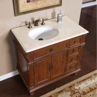 36 Inch Single Sink Bathroom Vanity with Cream Marfil Marble