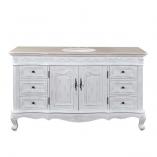 60 Inch Large Single Sink Bathroom Vanity in White Oak
