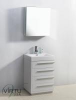 24 Inch Single Sink Bathroom Vanity in Gloss White
