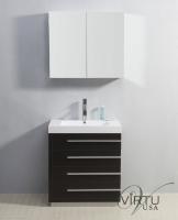 30 Inch Single Sink Bathroom Vanity in Wenge Brown