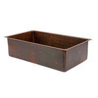 33 Inch Hammered Copper Single Kitchen Sink