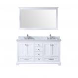 60 Inch White Double Sink Bathroom Vanity with Top Options