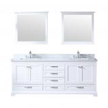 80 Inch Double Sink Bathroom Vanity in White with Top Options