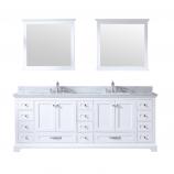 84 Inch White Double Sink Bathroom Vanity with Choice of No Top