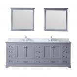 84 Inch Double Sink Bathroom Vanity in Dark Gray with Choice of No Top