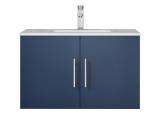 30 Inch Blue Single Sink Wall Mounted Bathroom Vanity