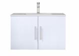 30 Inch Single Sink Wall Mounted Bathroom Vanity in Glossy White