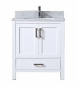 30 Inch Single Sink Bathroom Vanity in White with Choice of No Top
