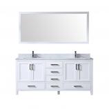 72 Inch White Double Sink Bathroom Vanity with Choice of No Top
