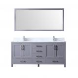 72 Inch Double Sink Bathroom Vanity in Dark Gray with Choice of No Top