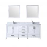 80 Inch Double Sink White Bathroom Vanity with Choice of No Top