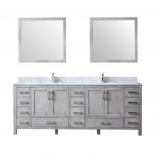 84 Inch Double Sink Bathroom Vanity in Distressed Gray with Choice of No Top