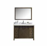 48 Inch Single Sink Bathroom Vanity in Rustic Brown with Barn Door Style Doors