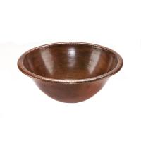 Round Self Rimming Hammered Copper Sink
