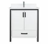 30 Inch Single Sink Bathroom Vanity in White with Choice of No Top