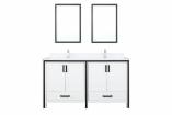 60 Inch Double Sink Bathroom Vanity in White with Choice of No Top
