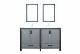 60 Inch Double Sink Bathroom Vanity in Dark Gray with Choice of No Top