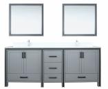 84 Inch Double Sink Bathroom Vanity in Dark Gray with Choice of No Top