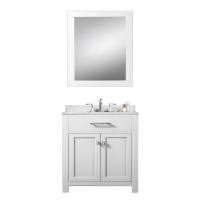 30 Inch Single Sink Bathroom Vanity with Carerra White Marble