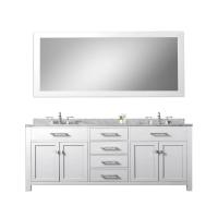 72 Inch Double Sink Bathroom Vanity with Carerra White Marble