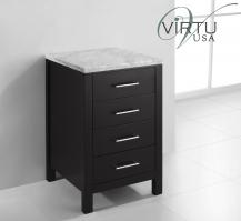 Espresso Drawer Cabinet with Carerra White Marble