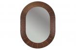 Hand Hammered Oval Copper Mirror with Hand Forged Rivets