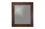 Hand Hammered Rectangle Copper Mirror with Hand Forged Rivets