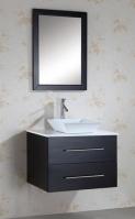 30 Inch Single Sink Vanity With Espresso Finish and White Cultured Marble Top