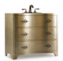 38 Inch Single Sink Bathroom Vanity in Silver and Gold Leaf