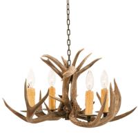 4 Light Coues Deer Antler Chandelier