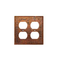 Copper Switchplate Double 4 Hole Outlet Cover