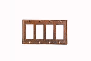 Copper Switchplate Quadruple Ground Fault Rocker Cover GFI