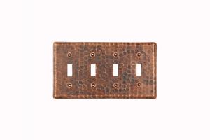 Copper Switchplate Quadruple Toggle Cover