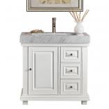 36 Inch Single Sink White Bathroom Vanity with Offset Drain