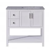 36 Inch Single Sink Bathroom Vanity with Offset Sink in White