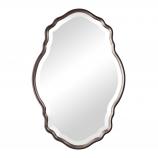 Antiqued Silver Champagne with a Dark Bronze Outer Edge Oval Mirror