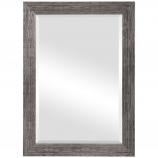 Slightly Raised Uneven Lines of Silver and White Rectangular Mirror
