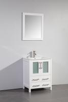 24 Inch Modern Single Sink Vanity in White