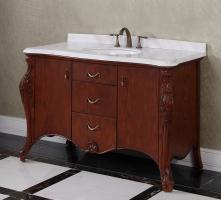 53.1 Inch Single Sink Bathroom Vanity with Carerra White Marble
